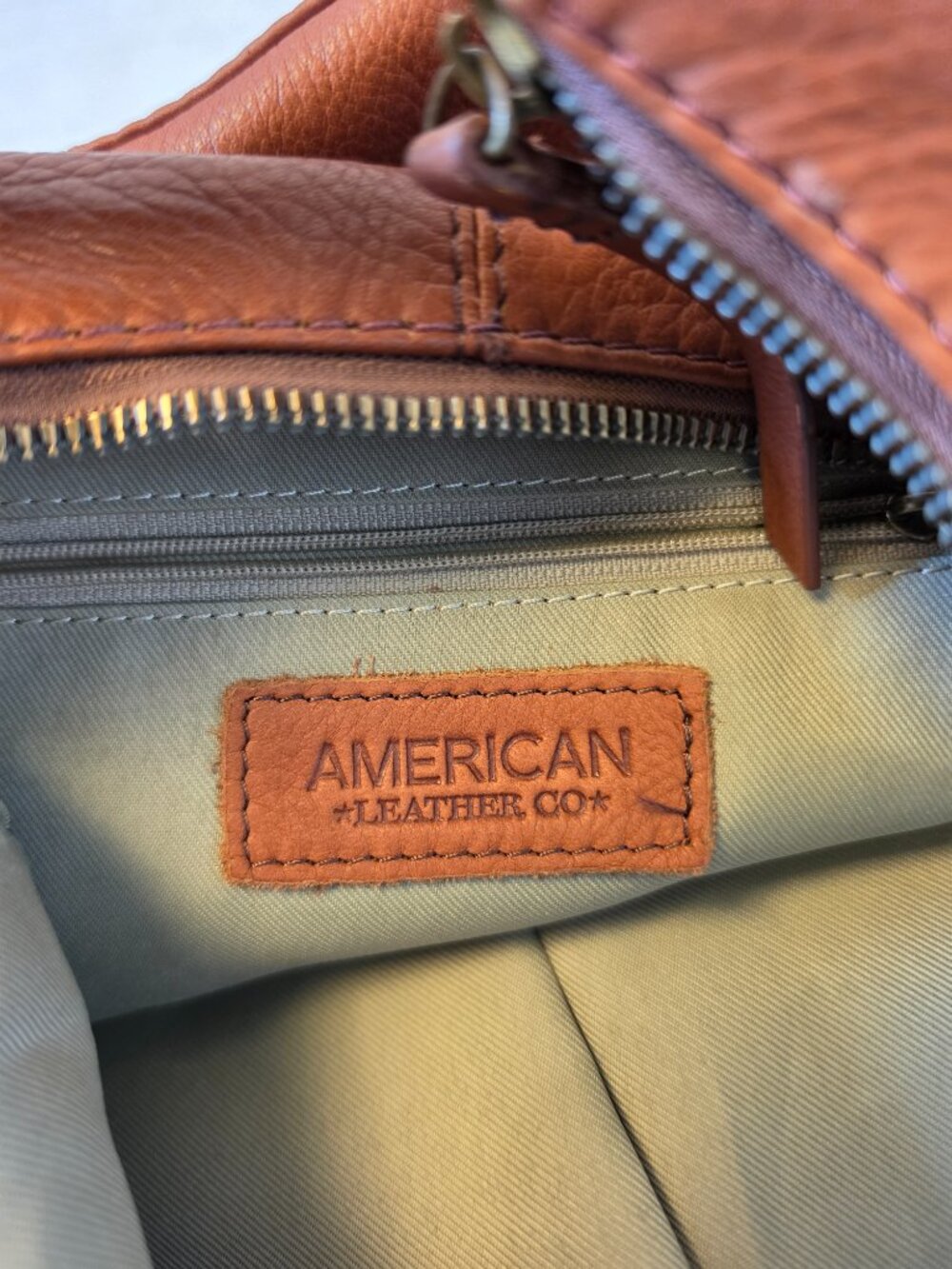 American Leather Co. Brown 100% Genuine Leather Handbag - Picture 4 of 11